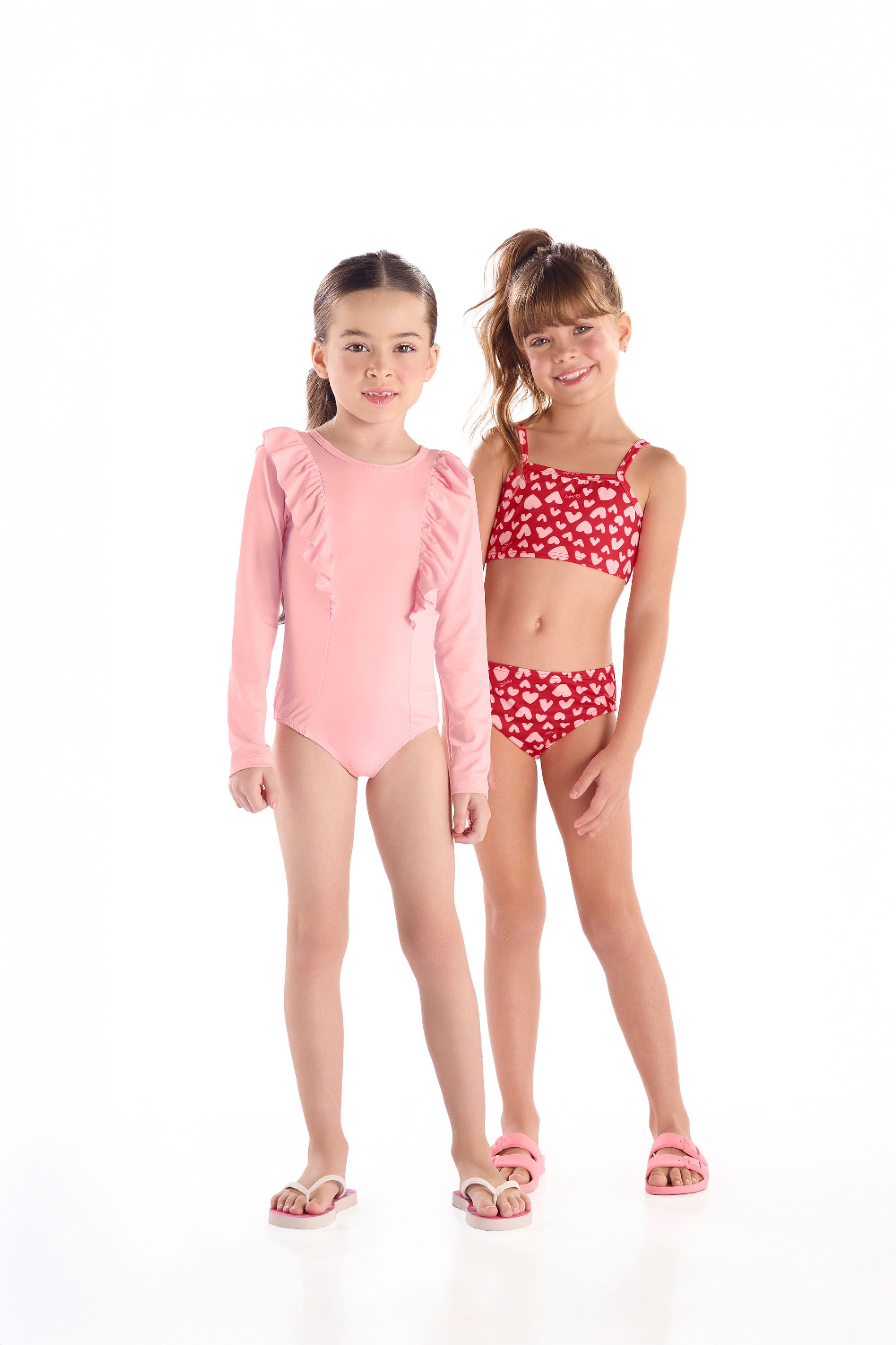 Biquíni Infantil com Calcinha e Top em Malha UV DRY (Vermelho) Quimby - Imagem 60